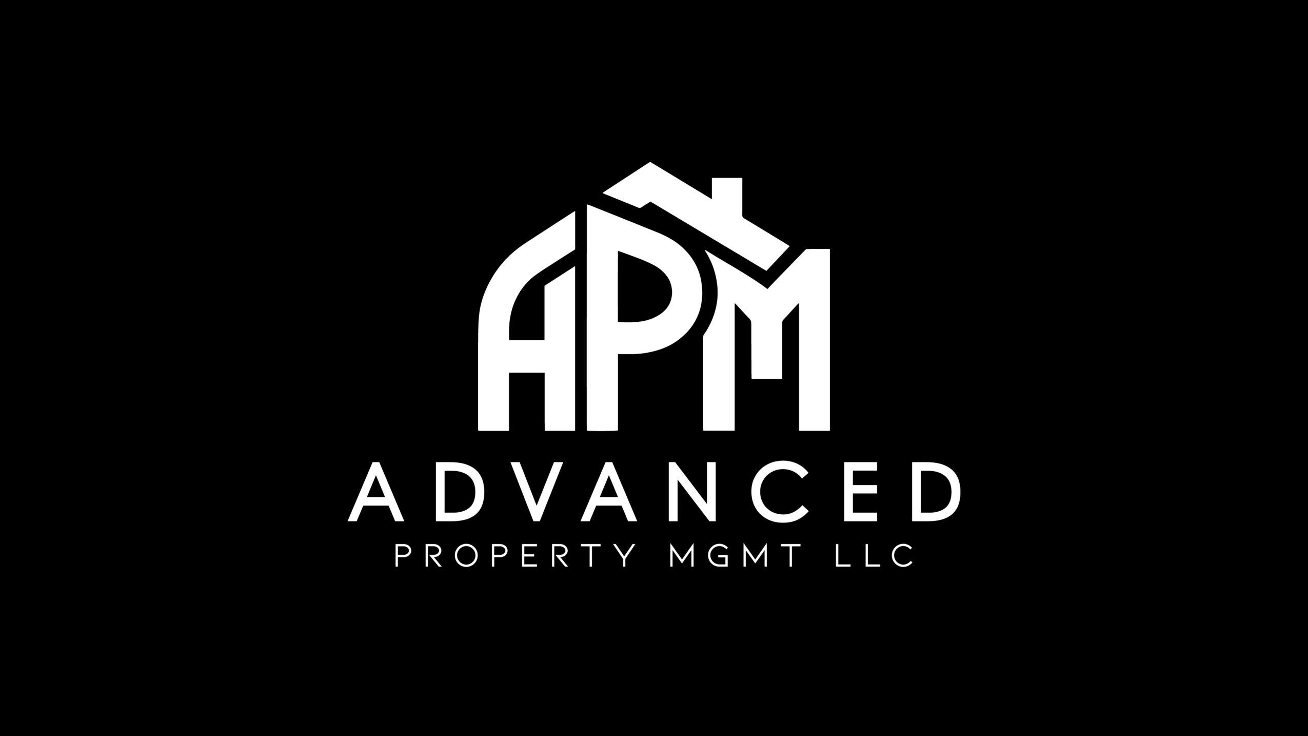 Black background with white logo and text for Advanced Property Management LLC.