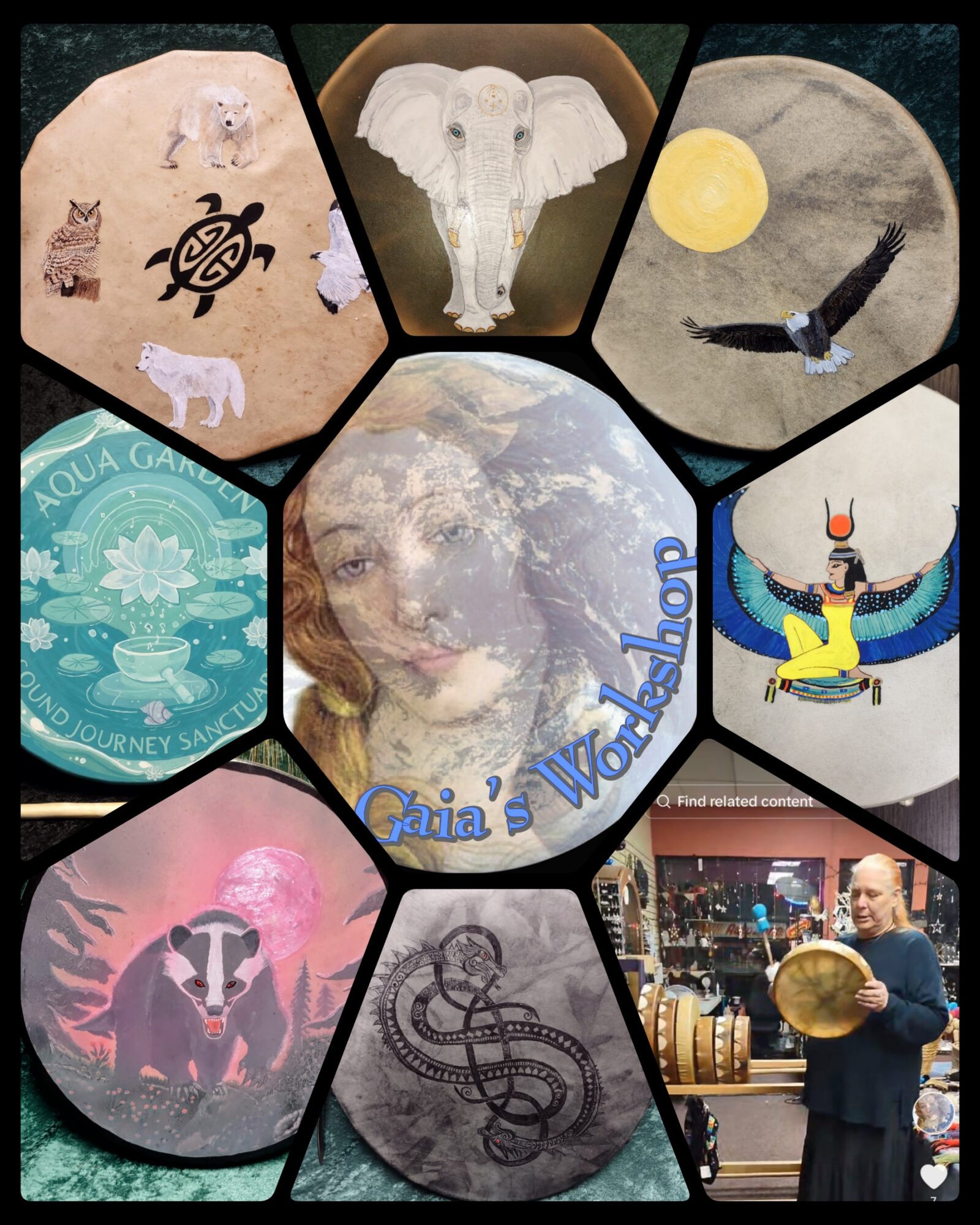 Collage of various images including animals, a person, and symbols, with a central person and text. Word count: 20.